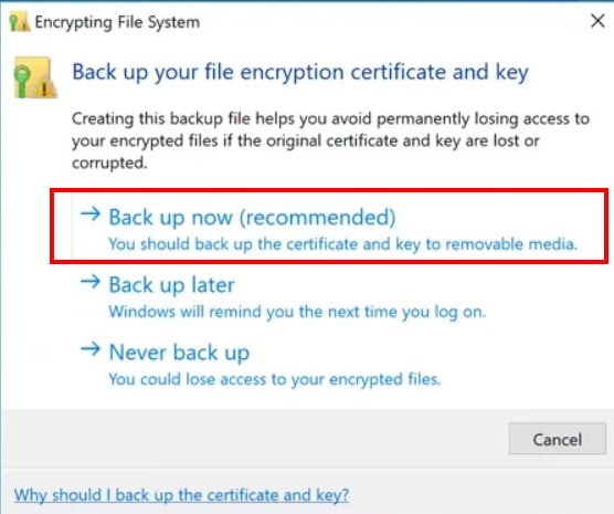 BackupEncryptionCertificate