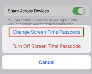 change screen time passcode not working