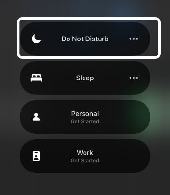 Tap on Do Not Disturb to enable it