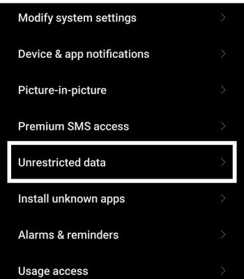 Click on Unrestricted data