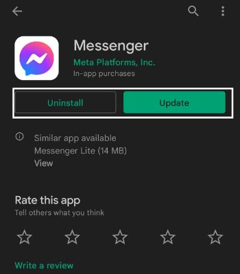 Click on Update if the new version is available