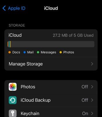 Click on iCloud