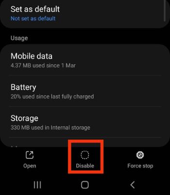 Click on it and Tap on Disable