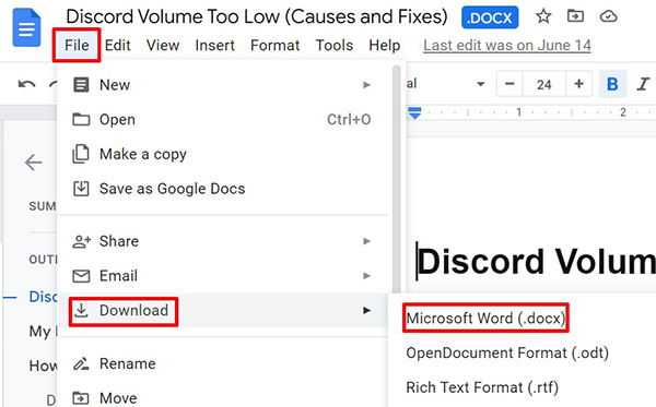 Download Google Doc