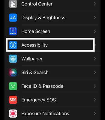 Go to Accessibility