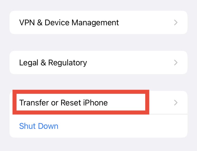 reset iphone