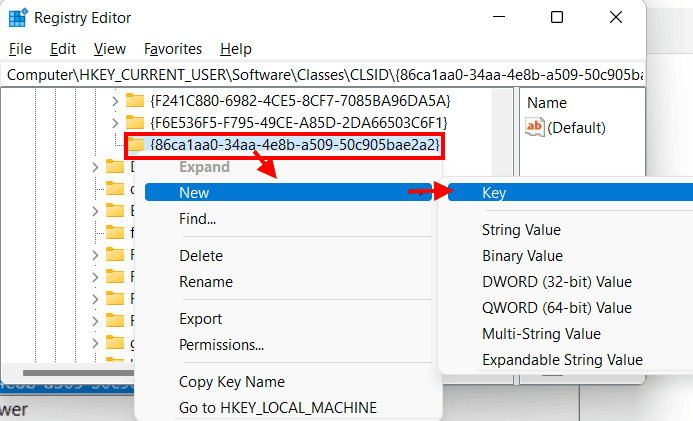RegistryCLSIDNewKeyNewKeyDisableRightClickShowMoreOptionsWin11