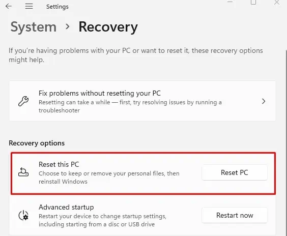 Fix: Laptop Screen Turned Black, But is Still Running 49 ResetPCWin11