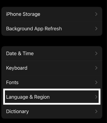 Scroll down, and click on Language & Religion