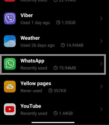 Scroll down and click on Whatsapp