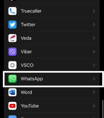 Scroll down & click on Whatsapp