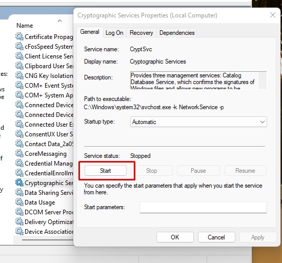 ServicesMSCCryptographicServicesStart