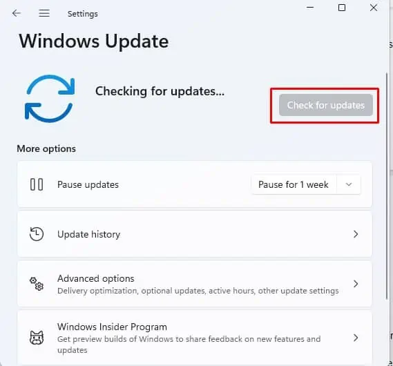 SettingsWindowsUpdateCheckForUpdates