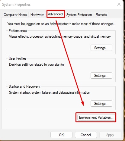SystemPropertiesEnvironmentalVariables