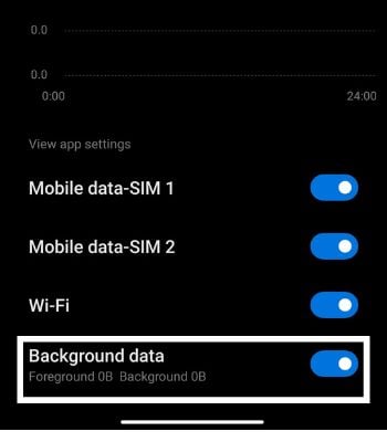 Tap on Background Data to enable it