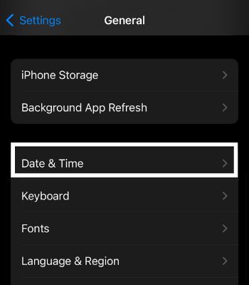Tap on Date & Time