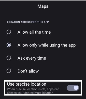 Tap on Precise Location