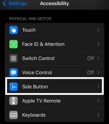 Tap on Side Button