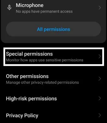 Tap-on-Special-Permissions