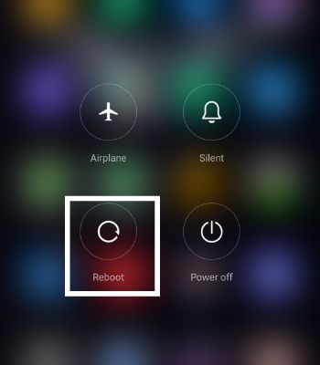 Tap on the reboot button and click again to confirm it