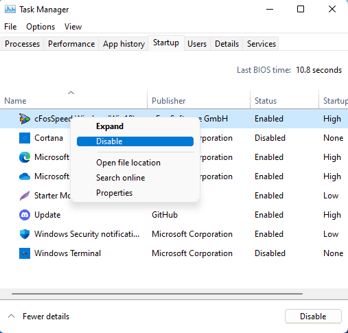 TaskManagerStartupDisable