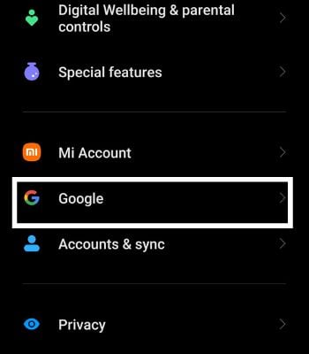 To re-add your account, Go to back to Setting and Tap Google