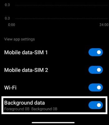 Turn on the Background data