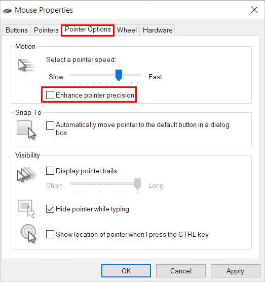 Uncheck-the-mouse-pointer-precision