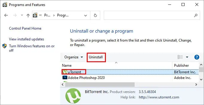 Uninstall-bittorrent