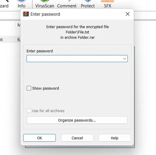 WinRAREnterPasswordForEncryptedFile