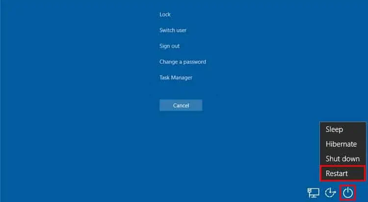 Windows-screen-restart