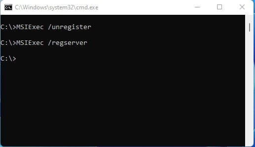 WindowsInstallerRe-register