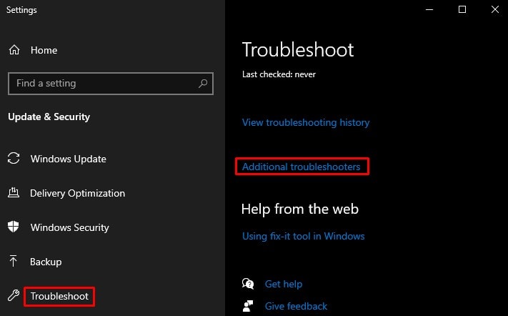 additional troubleshooters