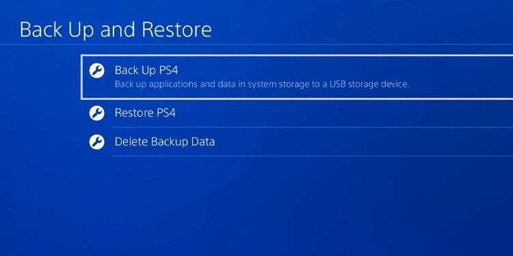back up ps4