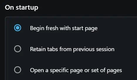 begin-fresh-with-start-page