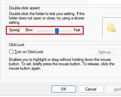 change doubleclick speed