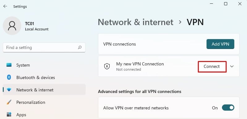 connect to vpn