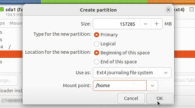 create-home-partition
