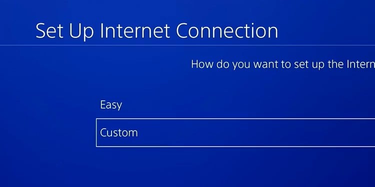 custom internet connection ps4