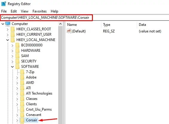 CORSAIR Mouse Not Working - 9 Proven Ways to Fix it 36 delete-corsair-fromlocal-machine-registry