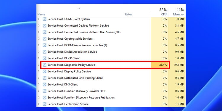 diagnostic policy service high cpu