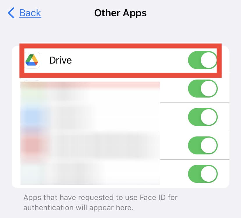 face id for google drive