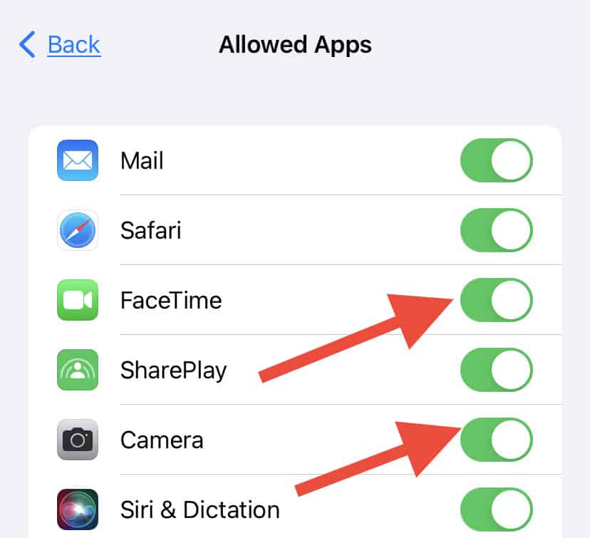 facetime and camera