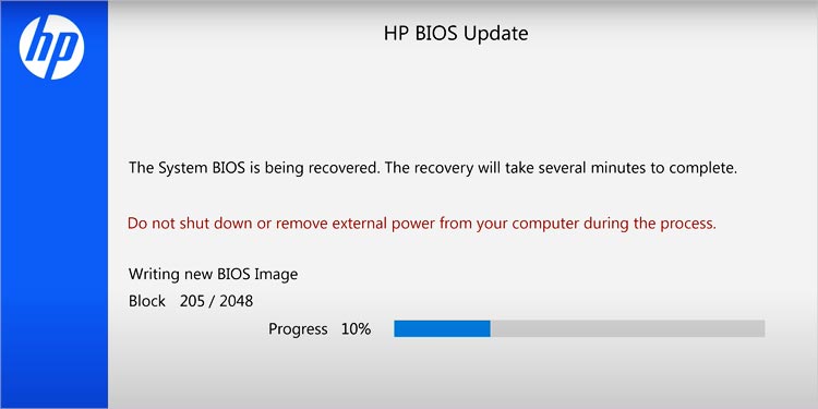 hp bios recover