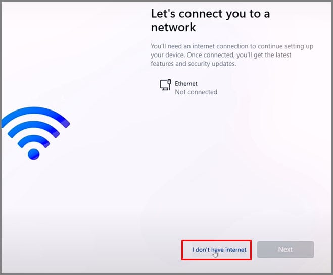 i dont have internet option