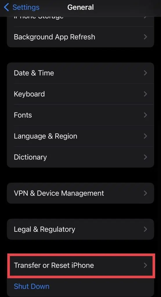 Voicemail Notification Won't Go Away? Try These 7 Fixes 39 iPhone-Settings-General-Transfer-or-Reset-iPhone-555x1024