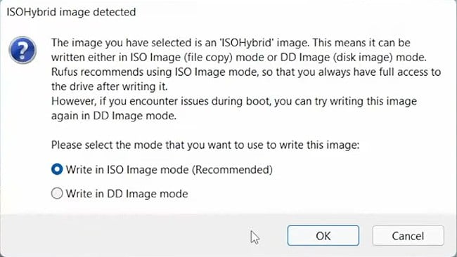 isohybrid-image-detected-write-in-iso-image-mode