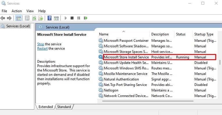 microsoft store install service