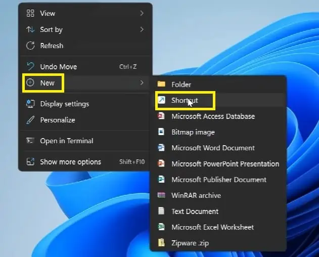 new-shortcut