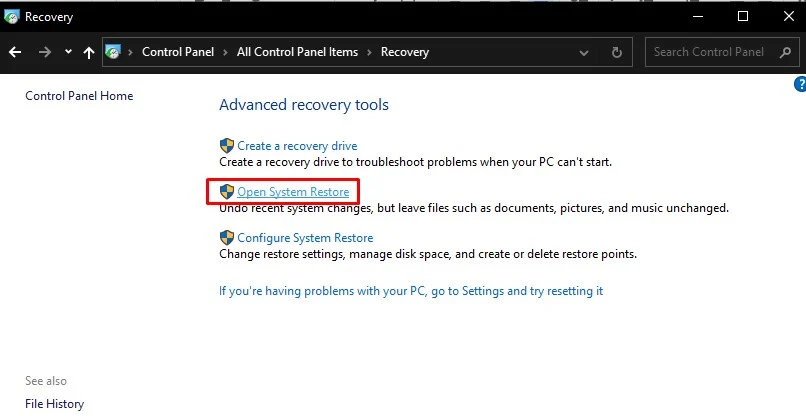 open-system-restore